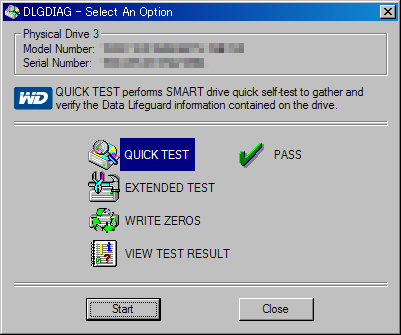Wd Data Lifeguard Diagnostic でディスクチェック