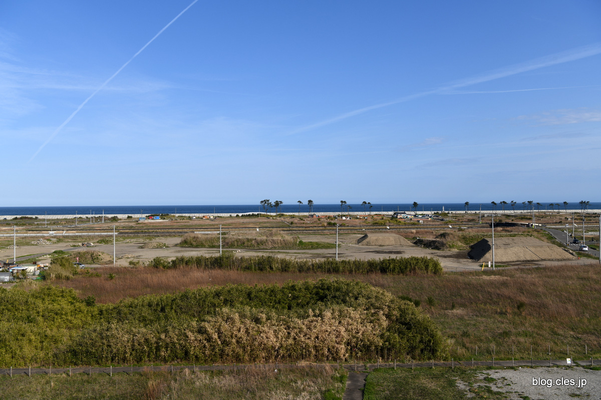 屋上からみた荒浜+-+震災遺構+仙台市立荒浜小学校