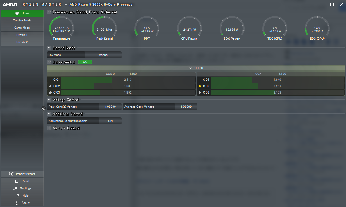 純正のオーバクロックツール Ryzen Master をインストールしてみた