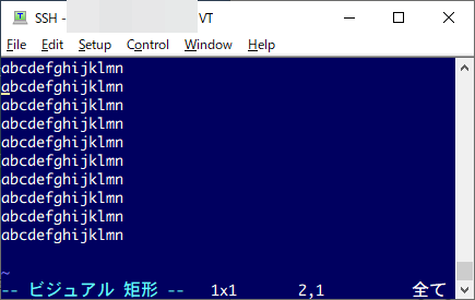 Ctrl+v+で矩形ビジュアルモードに入った状態+-+vim+で一括コメントアウトをするには