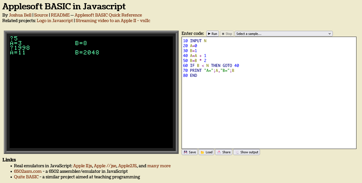 Applesoft BASIC エミュレータを使って大昔のセンター試験の問題を動かしてみた
