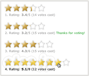 Unobtrusive AJAX Star Rating Bar - AJAXでレーティングを