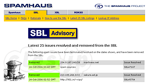 SBLから削除された様子 - 続・DNSBLに自分のサーバのIPがリストされてた!