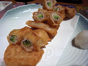 ゴーヤの肉巻き天ぷら - 三間堂 赤坂２号店