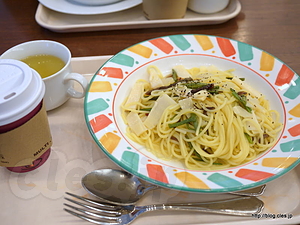 和風パスタ - 学食に行ってみたら、一般の人の方が多かった