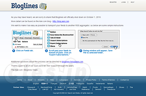 Bloglines - さよならBloglines