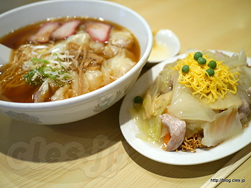 ワンタン麺と五目焼きそばセット - 福昇亭