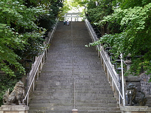 出世の石段（下から） - 愛宕神社と出世の石段