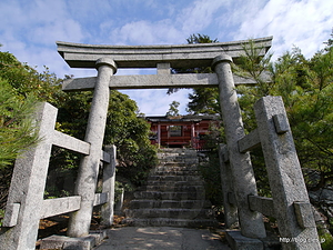 本殿前の鳥居 - 御山神社