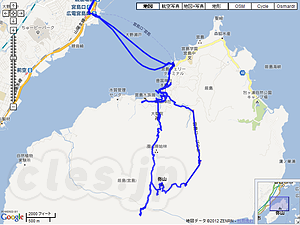 本日の軌跡 - 今日はフェリーで宮島へ