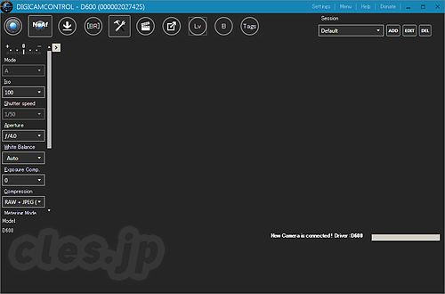 digiCamControl メイン画面 - digiCamControl ニコンの一眼レフをPCから操作するオープンソースのソフトウェア