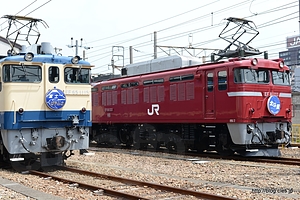 北斗星（EF81133）と富士・はやぶさ（EF651115）のヘッドマークを付けた機関車 - 大宮総合車両センターの「鉄道ふれあいフェア 2013」に行ってきた