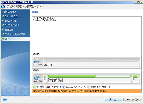 ディスク移行の確認 - Intel Data Migration Software を使って SSD へのデータ移行をする