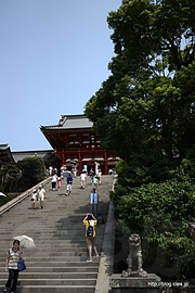 大石段と本宮 - 鶴岡八幡宮で「凶」を引く