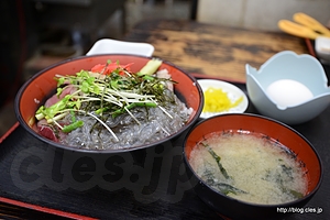 三色丼（生しらす、地アジ、あとなんだっけ？） - 久しぶりにゆうき食堂で生しらすを食べる