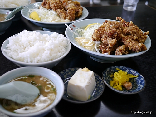 唐揚げ定食 - 蝦夷で唐揚げ充