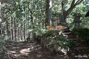 明王峠の景信山方面口 - 陣馬山縦走（陣馬山～奈良子峠～明王峠～底沢峠～景信山）