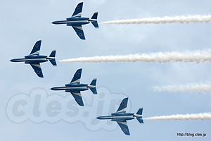 ４機構成なのでフィンガーチップ隊形 - 入間航空祭 2013 に行ってきた（ブルーインパルス）
