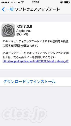 iOS 7.0.6 アップデート - iOS 7.0.6 は実はかなり深刻なぜい弱性への対応だった (CVE-2014-1266)
