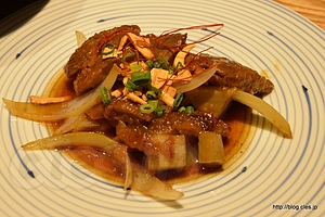 近大マグロ血合いのガーリック醤油焼き - 銀座で近大マグロを食べる