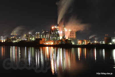 新日鐵住金八幡製鉄所戸畑地区の夜景 - 新日鐵住金 戸畑地区の工場夜景