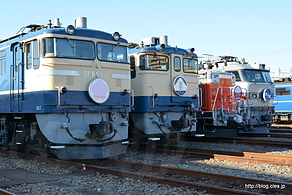 EF65-501（さくら）、EF65-1115（富士）、DD51-895（出雲）、EF510-509（北斗星） - 尾久車両センターの「2014☆ふれあい鉄道フェスティバル」