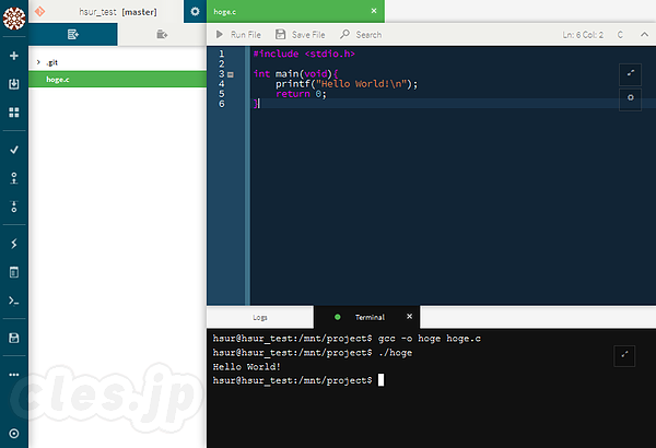 SourceLair で HelloWorld したところ - ブラウザから使える IDE サービス 「SourceLair」