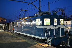 秩父鉄道 デキ103 - 長瀞駅もライトアップ？