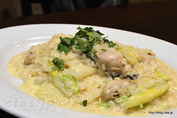 牡蠣と白菜のクリームリゾット - IL BRUNO で美味しいパスタを （ディナー編）