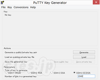 PuTTYgen ECDSA - PuTTY が ECDSA に対応してた