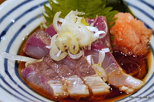 カンパチの炙りポン酢 - 三平酒寮 舟甚