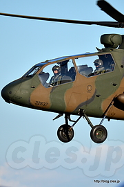 帰投する OH-1（32637） - 秋晴れの入間航空祭 2015 （陸自機帰投編）