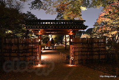 内門 - 六義園 「紅葉と大名庭園のライトアップ」2015