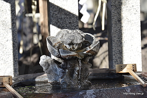 手水鉢も梅型 - 牛天神 北野神社で観梅