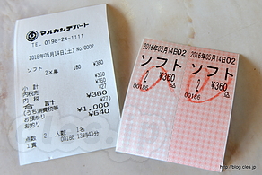 食券 - マルカンデパート名物！180円の箸で食べるソフトクリーム