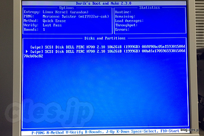 Darik&#039;s Boot and Nuke ( DBAN ) - DBAN で HDD を完全消去