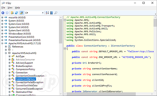ILSpy 3.0.1 - dll に含まれているクラスやメソッドの一覧を調べるには