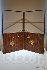 池田泰真 網代鶴蒔絵衣桁掛屏風 1868-1903 - 東京国立近代美術館 工芸館「名工の明治」