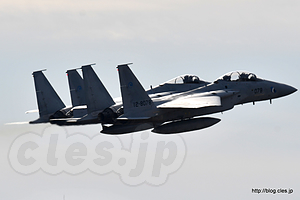 F-15（12-8078, 32-8942） 編隊離陸 - 岐阜名物の異機種大編隊（岐阜基地航空祭 2018）