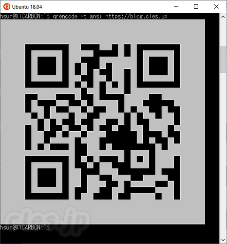 qrencode - ターミナル上に QR コードを表示する